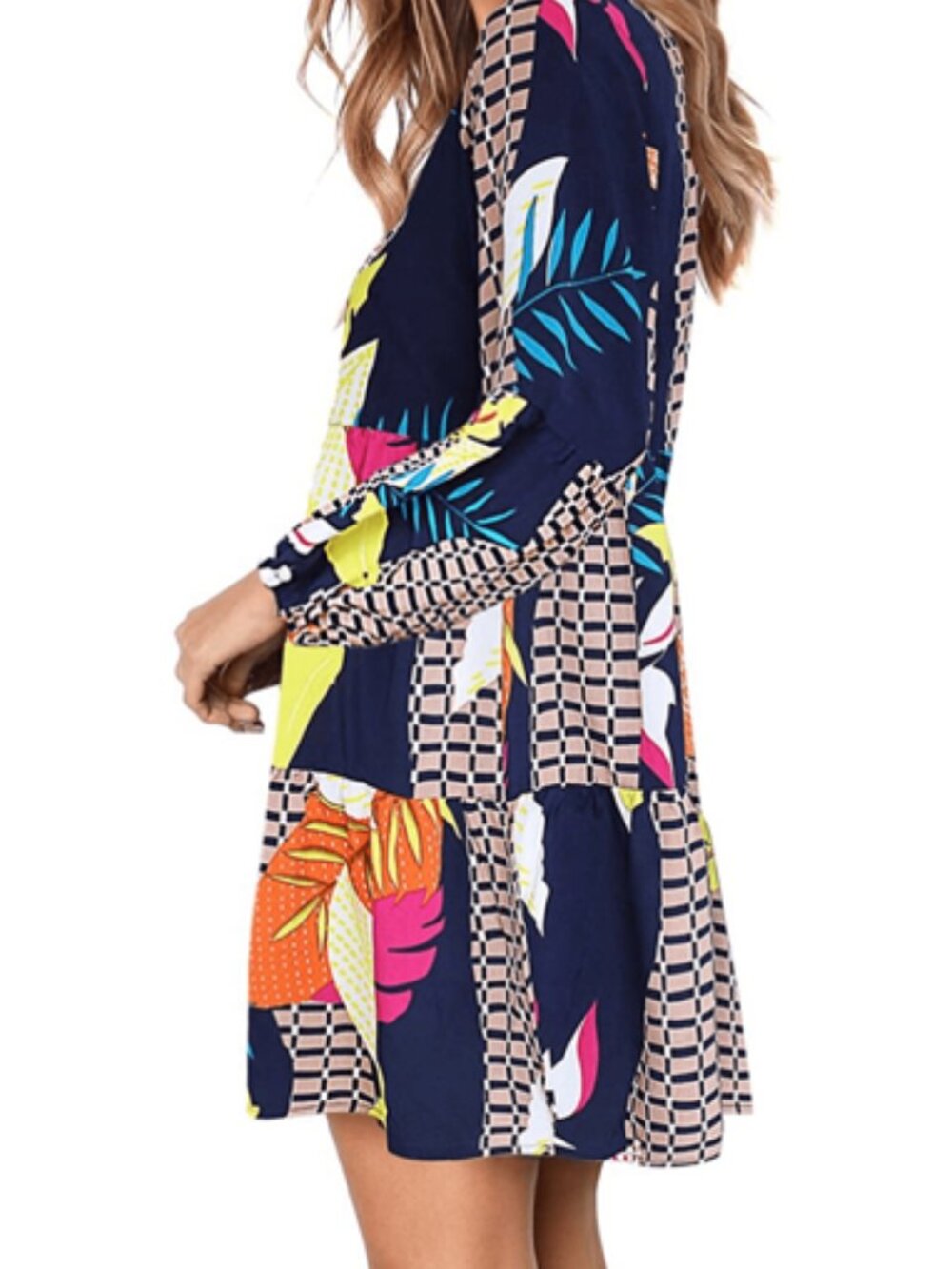 AMORETU BOLD ABSTRACT DRESS XL - Picture 2 of 11